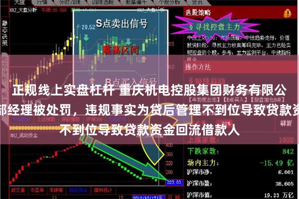 正规线上实盘杠杆 重庆机电控股集团财务有限公司及信贷业务部经理被处罚，违规事实为贷后管理不到位导致贷款资金回流借款人