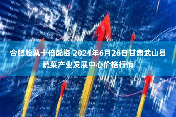 合肥股票十倍配资 2024年6月26日甘肃武山县蔬菜产业发展中心价格行情